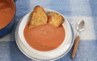High Protein Tomato Soup and Grilled Chesse